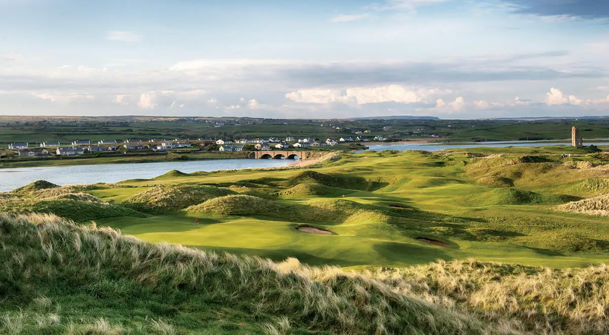 Links fairway and dunes at Lahinch Golf Club, County Clare, Ireland